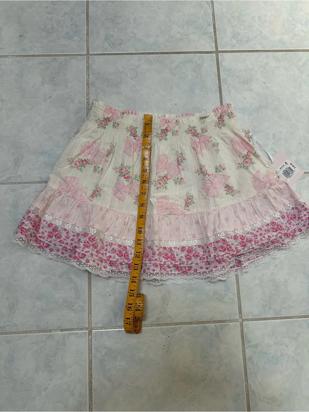 LoveShackFancy x Target Girls' Clara Blooming Bows Rose Pink Tiered Skirt Sz 16